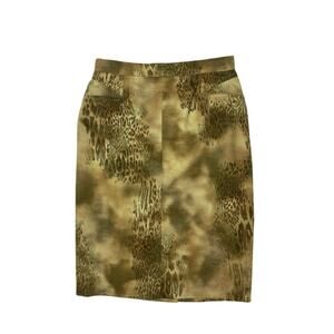 Y2K Gelco Tan Leopard Print Pencil Skirt